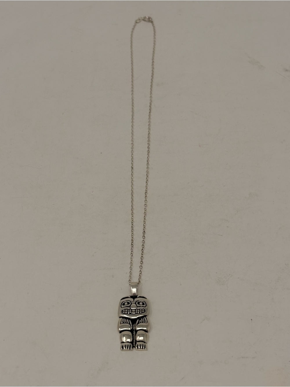Paul Wagner Sterling Silver Northwest Coast Totem Pendant Necklace